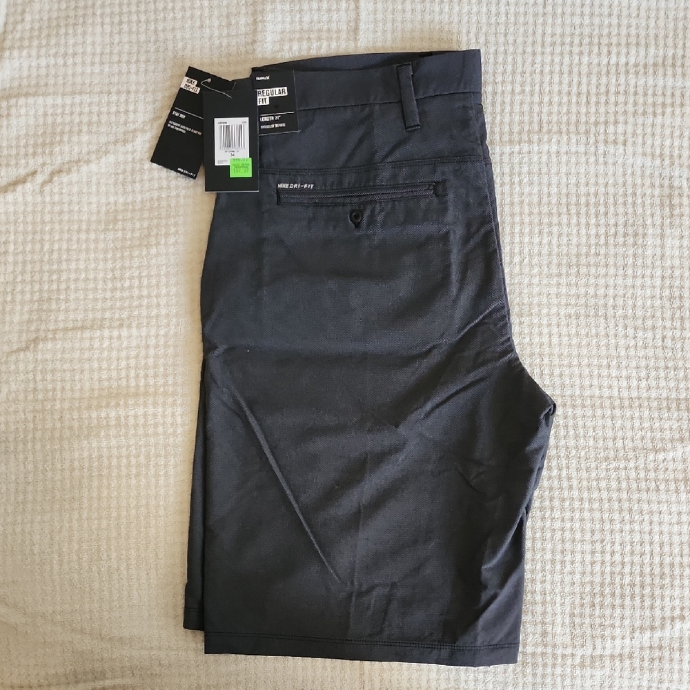 Hurley Men's Charcoal Flat Front Shorts